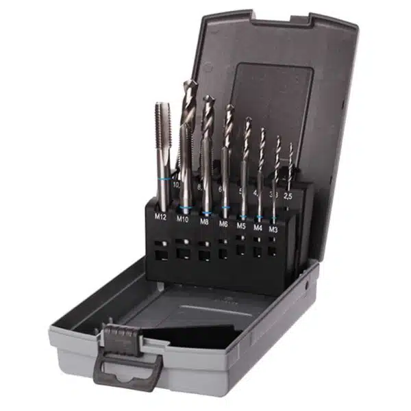 Machinetapset DIN371/376 HSS-G doorlopende gaten 14-delig